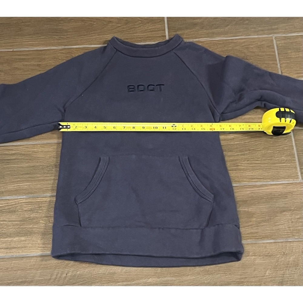 Bearded Goat BDGT Men's Sweatshirt Size S Navy Long Sleeve Kangaroo Pocket - Picture 3 of 6